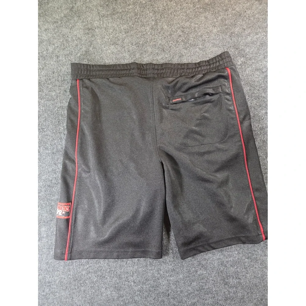 FUBU Athletics Mens XL Black Red Piping Basketball Shorts Vintage Style 92 Patch